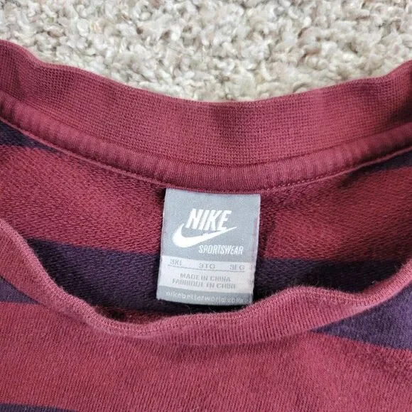 Niike Sportswear Sweatshirt Mens 3XL Red Striped Lebron Pocket Crewneck Long Slv - Picture 2 of 11